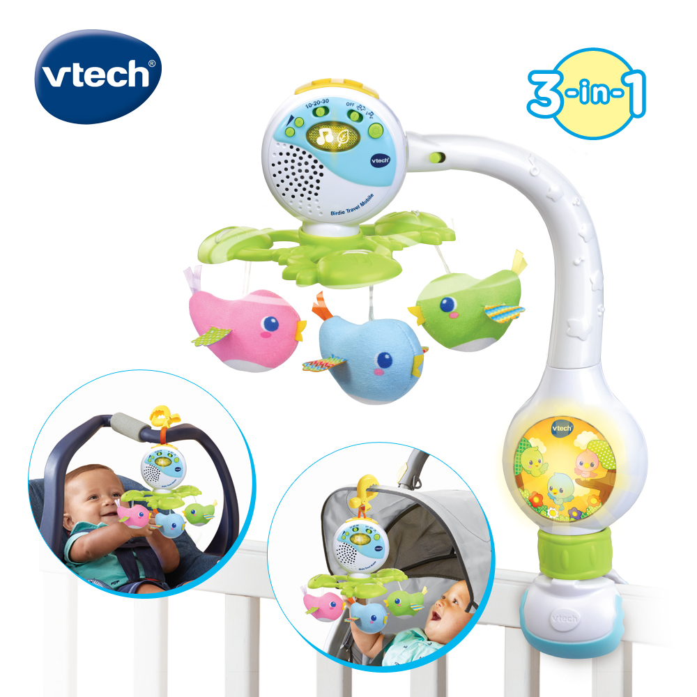 Vtech 　可攜式3合1啾啾鳥音樂鈴  輕巧外出安撫音樂鈴寶貝睡整夜神器