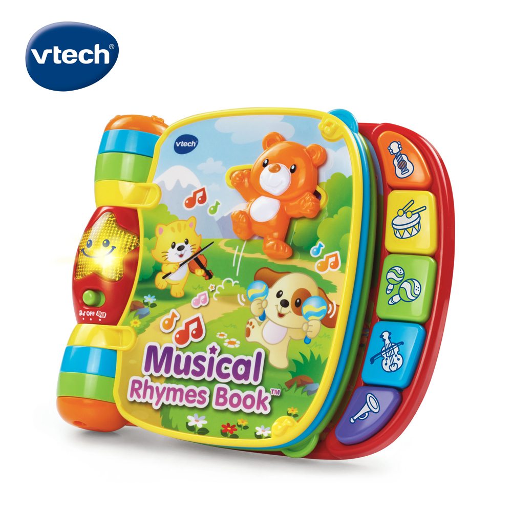 Vtech 　音樂啟蒙學習翻翻書-小熊(橘)  一起翻開書頁聽童謠學唱歌