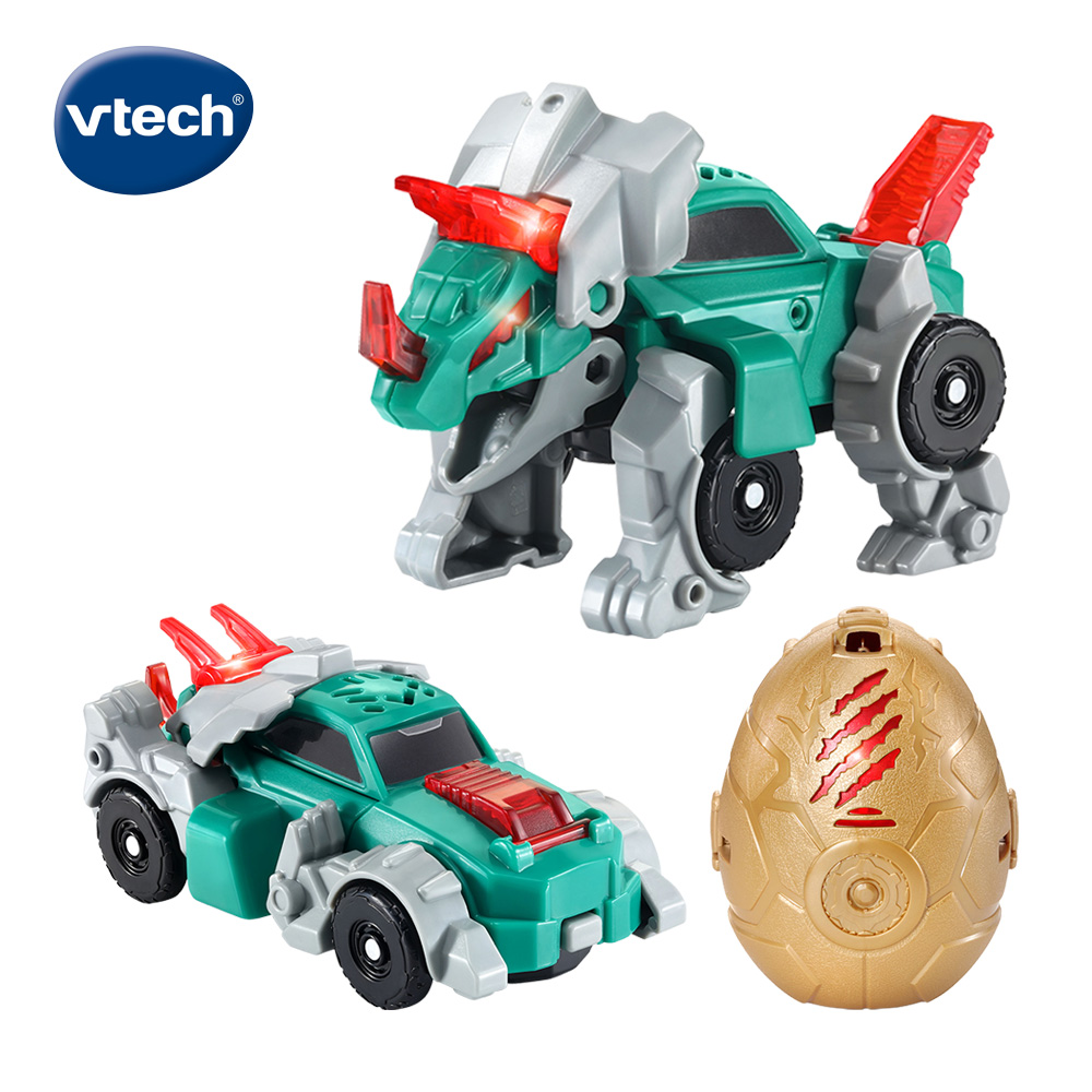 Vtech 3合1聲光DIY變形恐龍車-三角龍