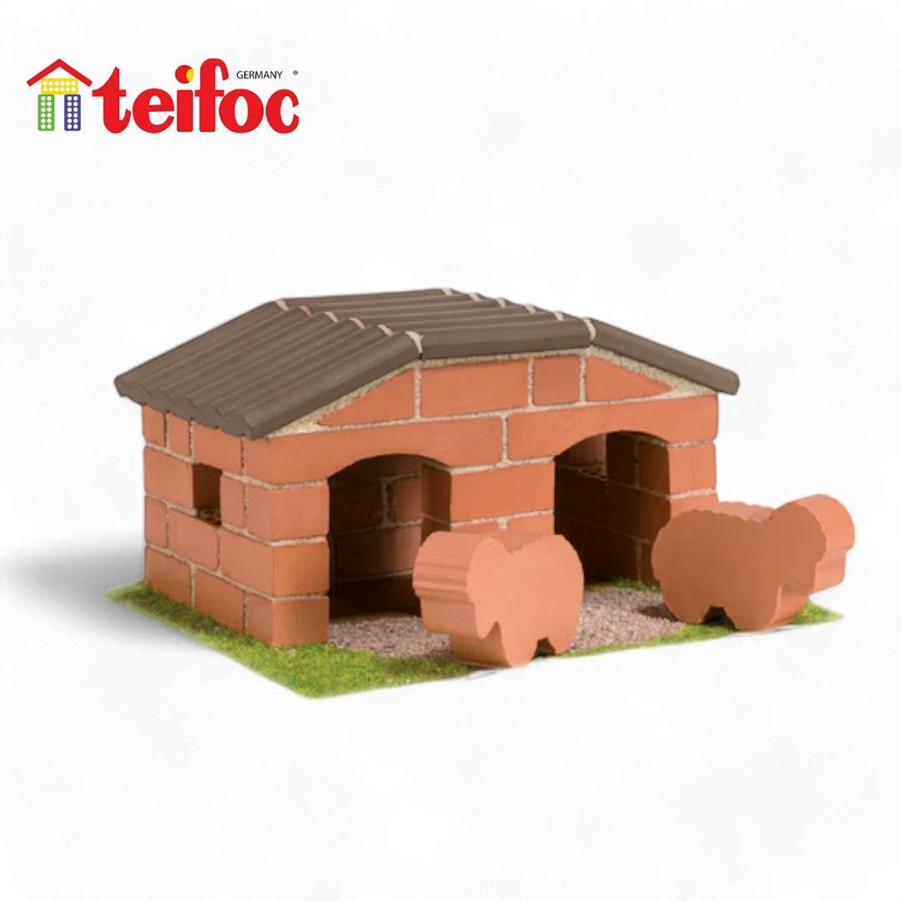 teifoc DIY益智磚塊建築玩具 可愛小羊屋-4015