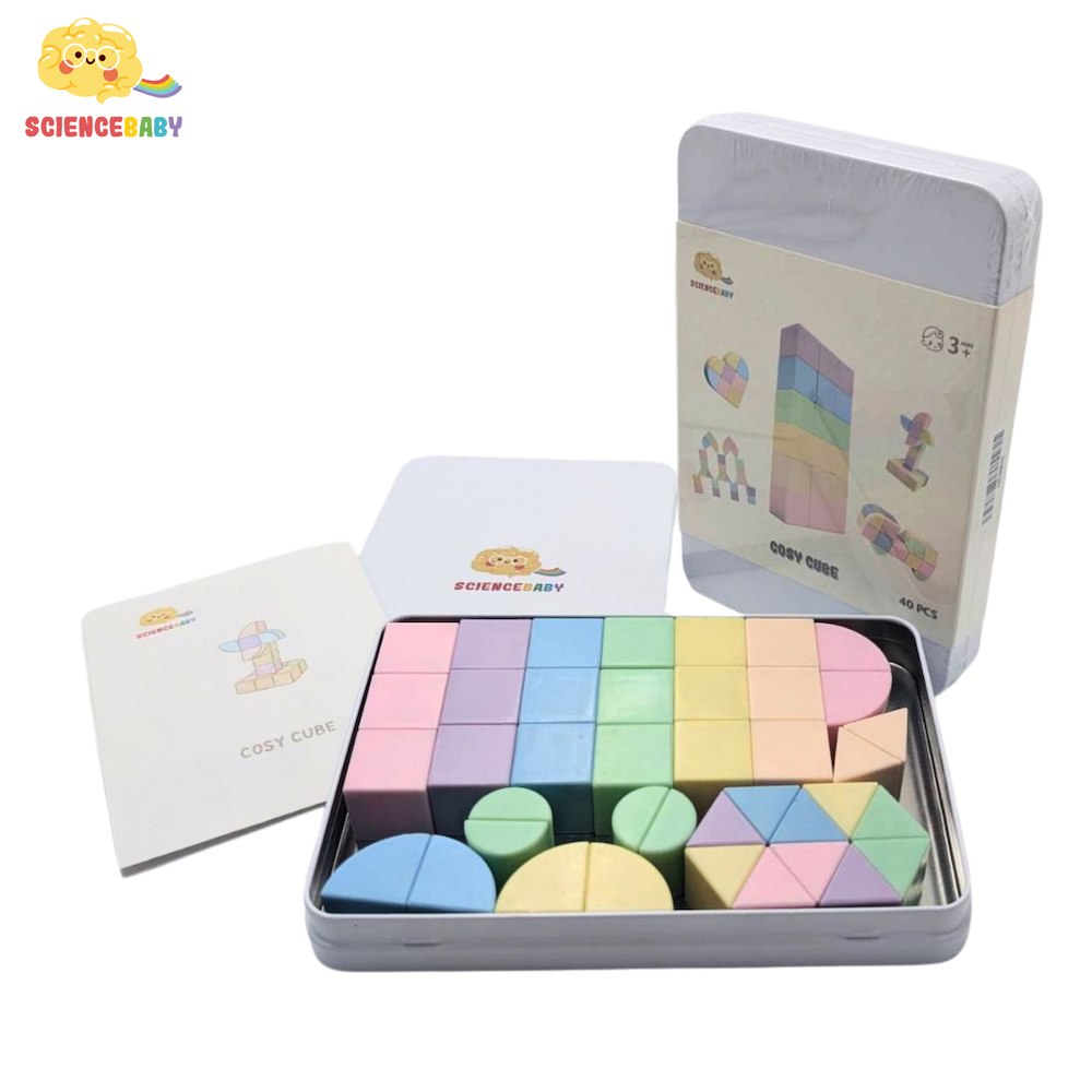 ScienceBaby 棉花糖磁吸方塊40片(附收納小鐵盒)