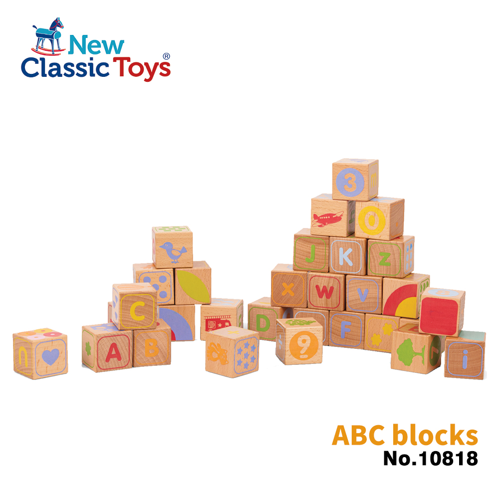 New Classic Toys 荷蘭】北歐ABC字母認知堆疊積木 - 10818