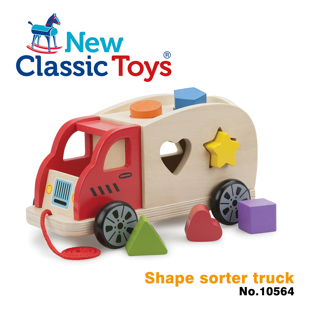 New Classic Toys 【荷蘭】寶寶木製幾何積木車 - 10564
