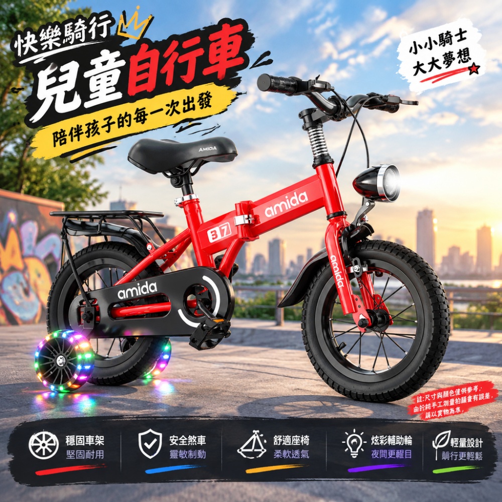 【伊達】腳踏車 腳踏車 自行車 折疊腳踏車 輔助輪腳踏車 高碳鋼車架 前後雙剎 戶外練習騎乘代步車