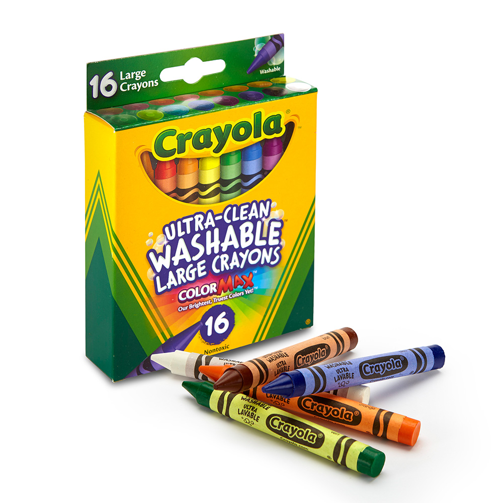 美國crayola 可水洗16色大蠟筆