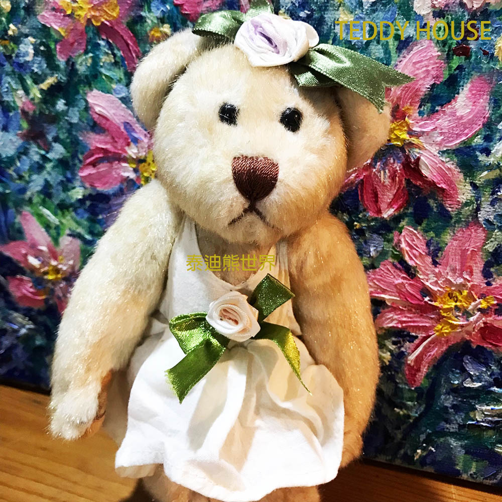 TEDDY HOUSE 泰迪熊 【TEDDY HOUSE】泰迪熊玩具玩偶公仔絨毛復古黃金亮毛凱倫公主泰迪熊休閒手腳可動