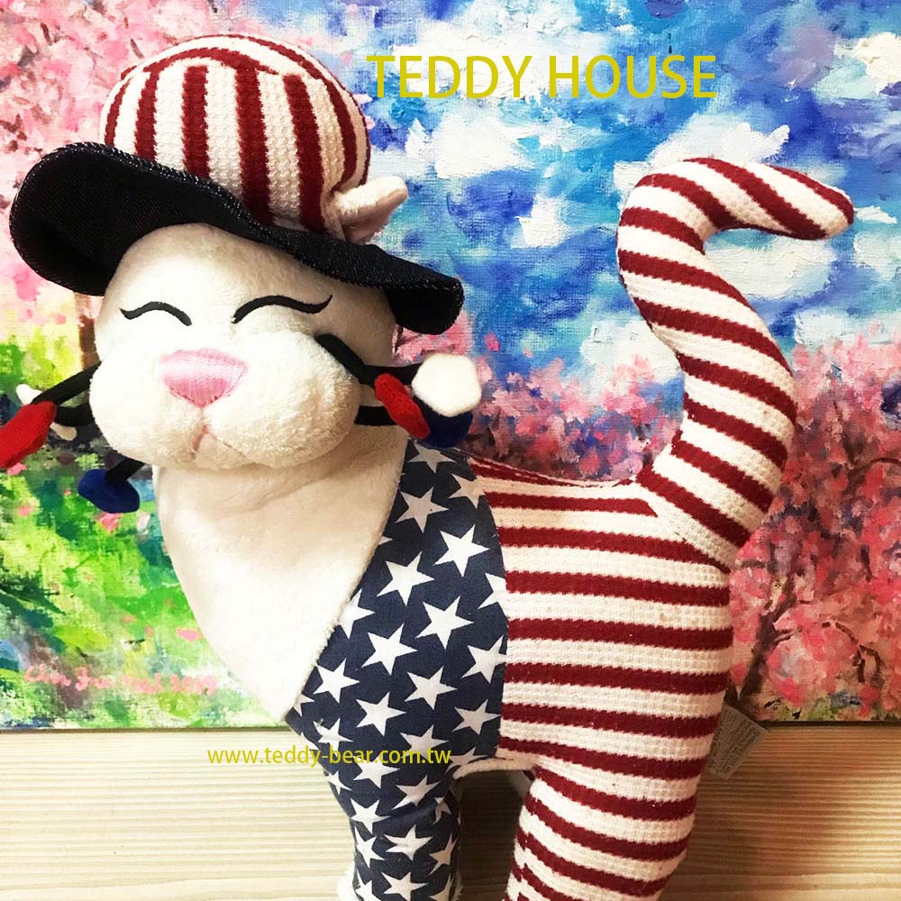 TEDDY HOUSE 泰迪熊 【TEDDY HOUSE泰迪熊】泰迪熊玩具玩偶公仔絨毛娃娃歐洲名設計家招財富貴胖胖貓(星星)