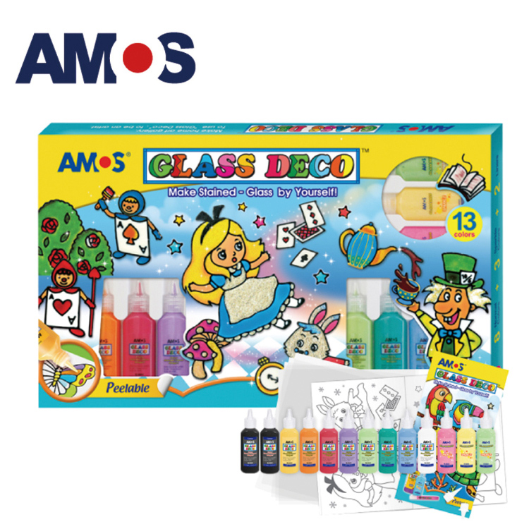 AMOS 阿摩司 韓國 13色22ML主題玻璃彩繪膠組