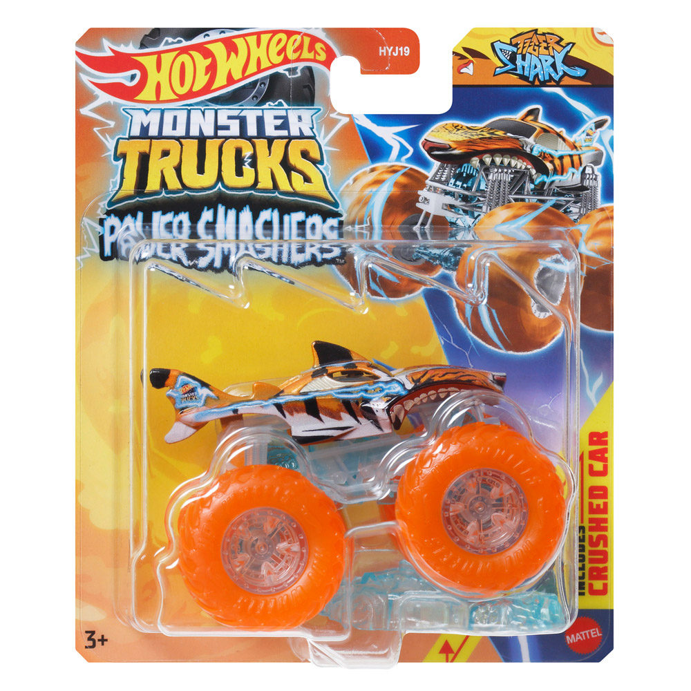 粉吹手　掛花 Hot Wheels 風火輪大腳車-1:64粉碎系列原箱6入(B箱號) - PChome