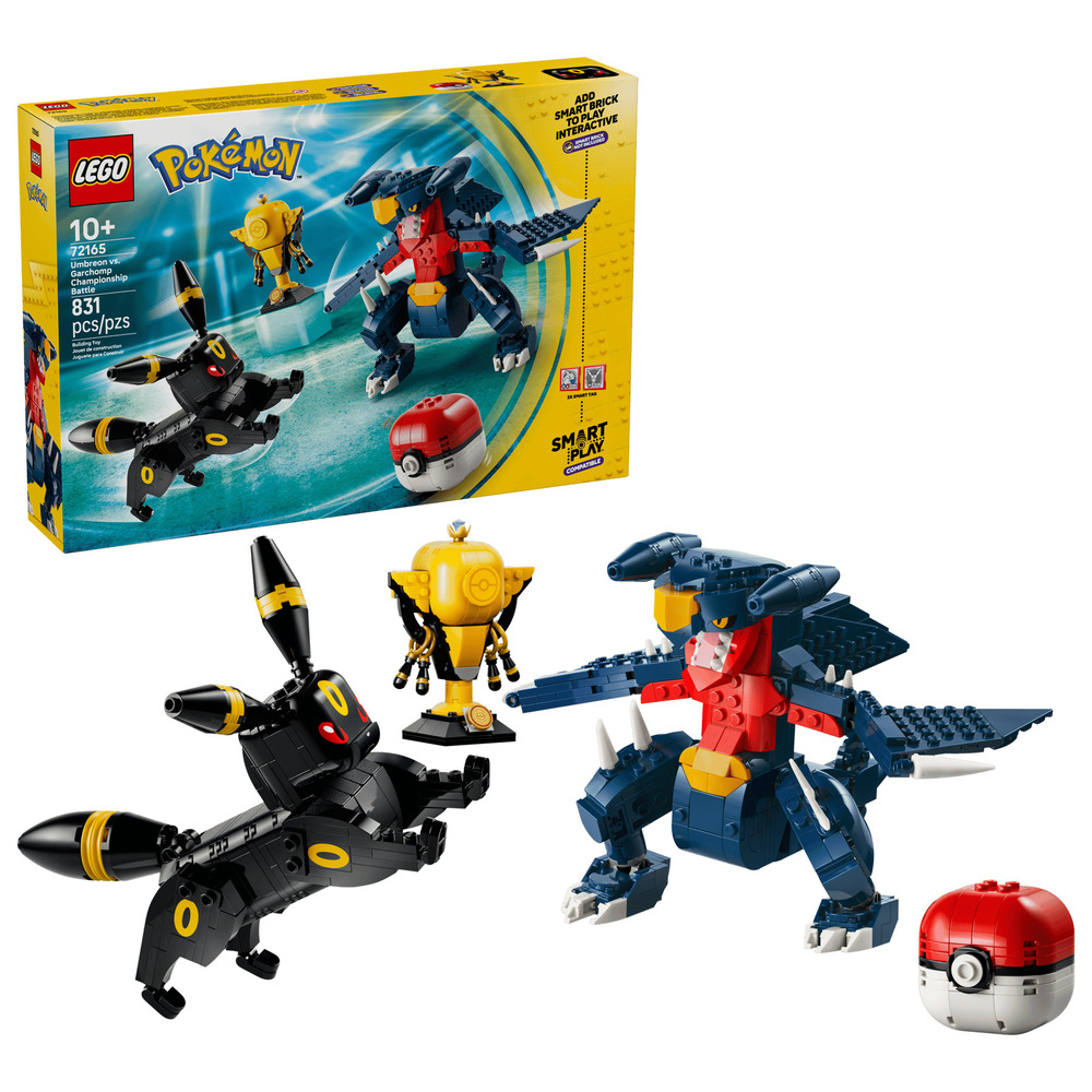 LEGO 樂高 樂高寶可夢smart play 智能磚塊系列 月亮伊布與烈咬陸鯊 冠軍對決 #72165