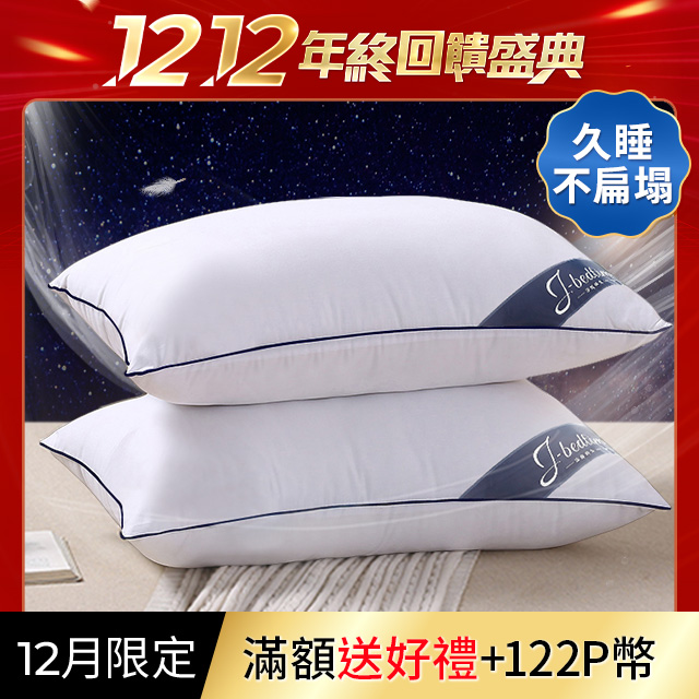 台灣製五星級飯店6D透氣羽絲絨枕頭2入