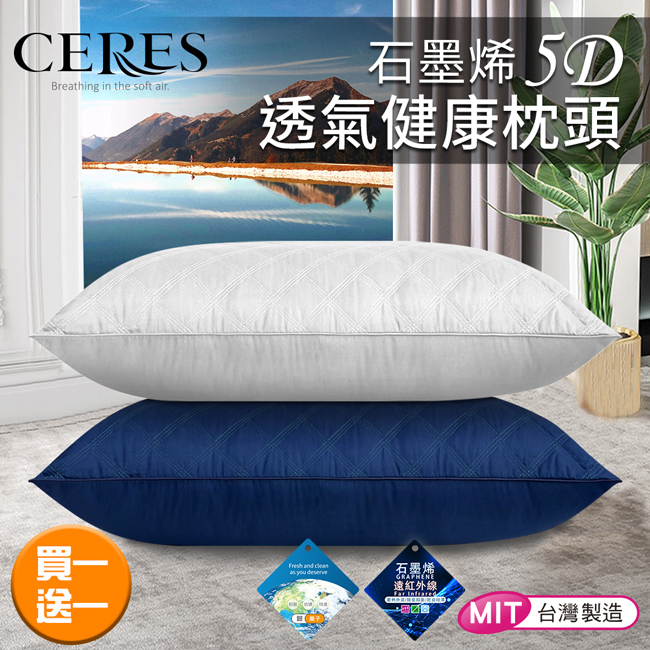 石墨烯5D透氣健康枕頭/買一送一/二色任選(B0011)