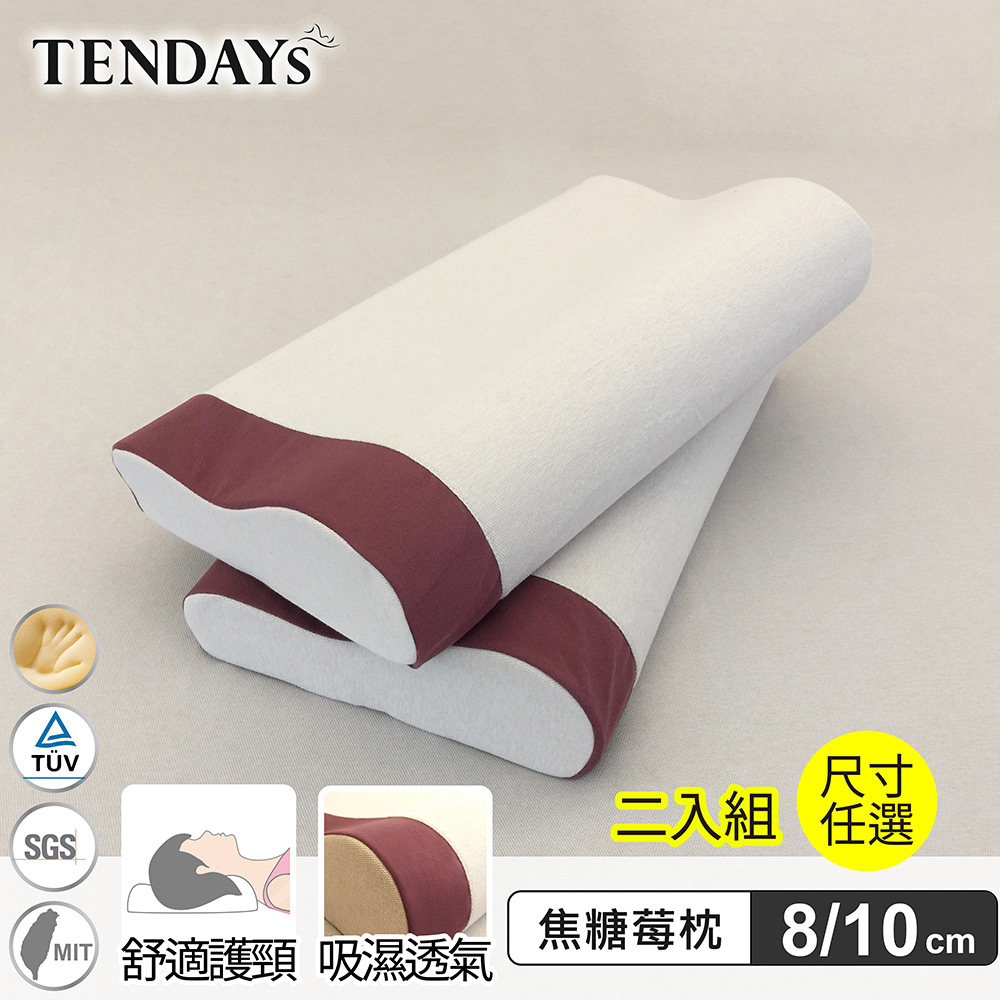 TENDAYS 玩色柔眠枕(焦糖莓)2入任選(人體工學 記憶枕)