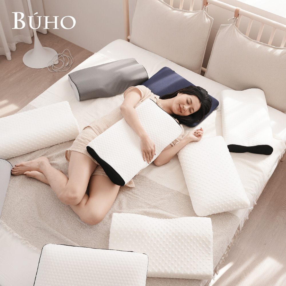 BUHO 布歐 均一價 人體工學波浪/蝶型/麵包記憶枕(針織緹花/3D立體泡泡絨/吸濕排汗)多款任選