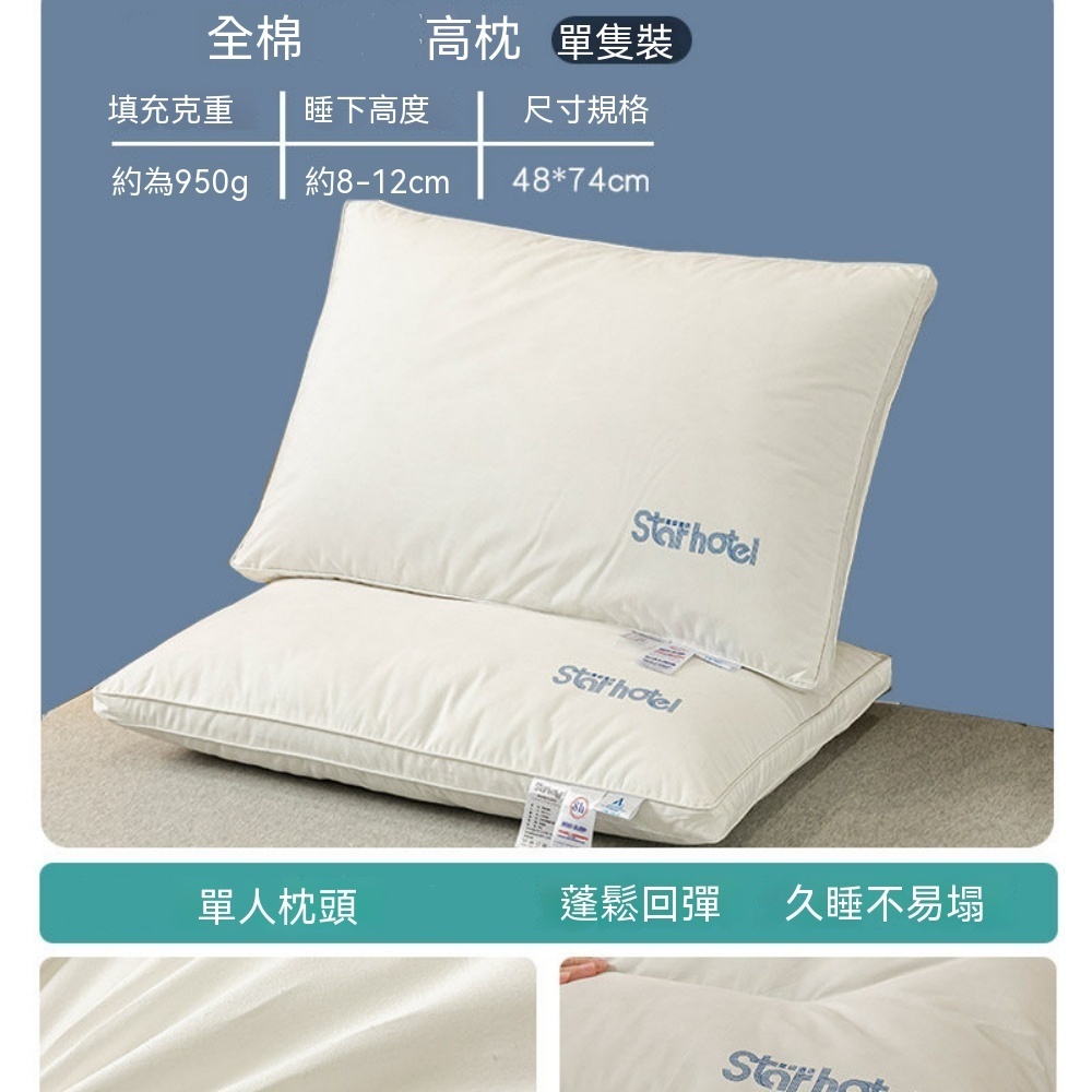 ZHIPU 芝浦 單人枕頭 單只裝護頸枕 人體工學枕 睡眠枕 酒店枕芯 中枕設計 貼合頸部 枕高適中