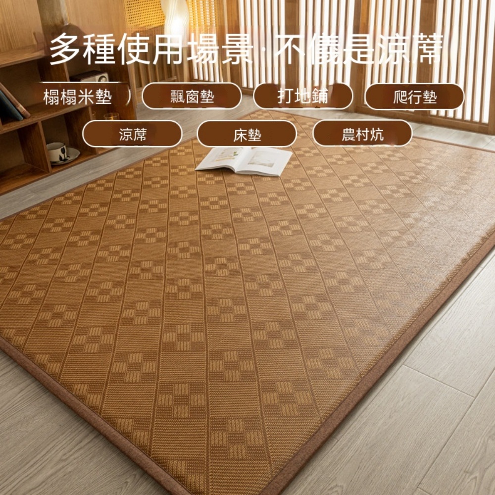 冰涼地墊子 夏季冰藤蓆 地鋪睡墊 加厚涼席 床墊 家用冰絲席 榻榻米席子 可折疊軟席 地墊涼席90*190