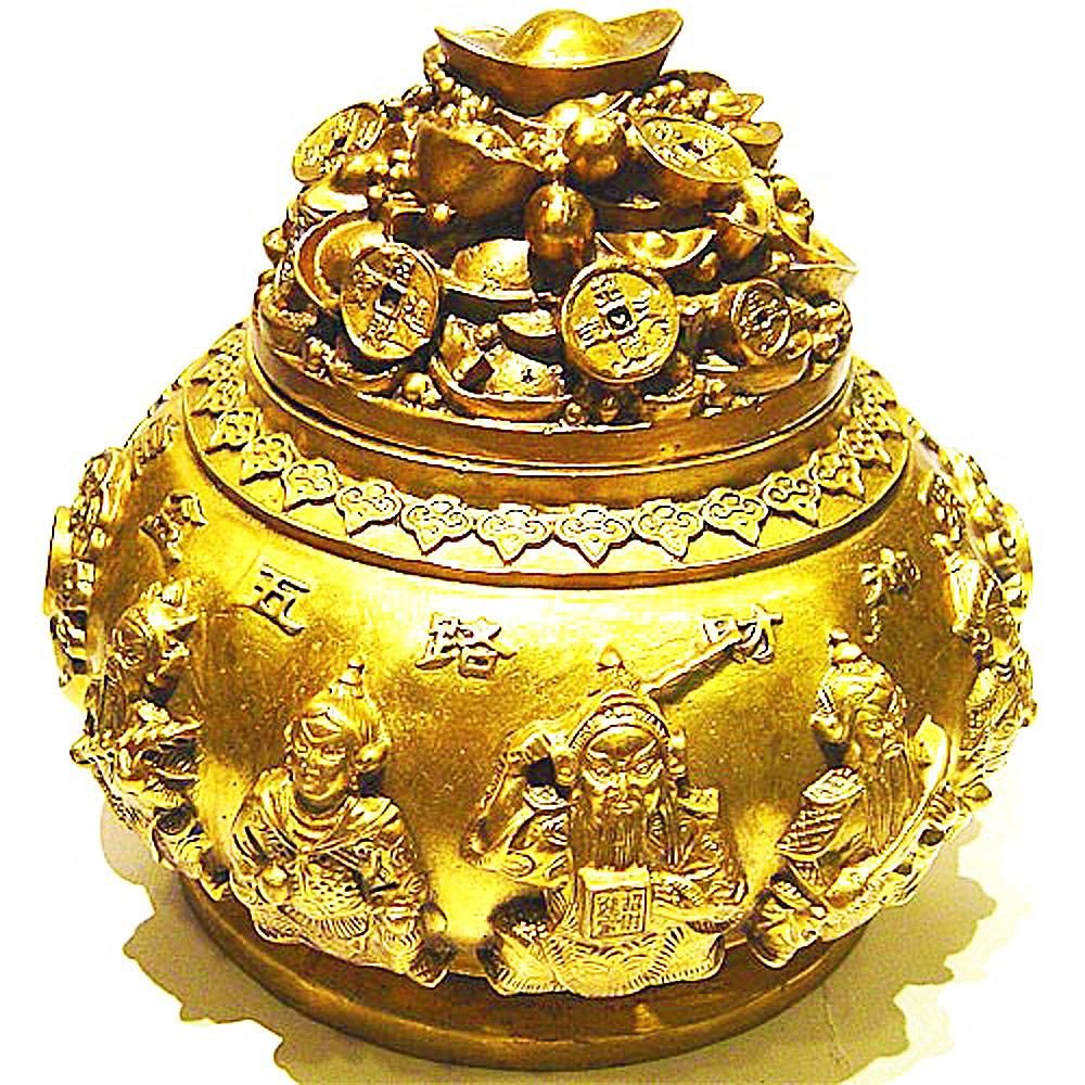銅器 鎏金 鎮宅之宝招財 聚宝盆 鎮宅辟邪 開運風水 工芸品