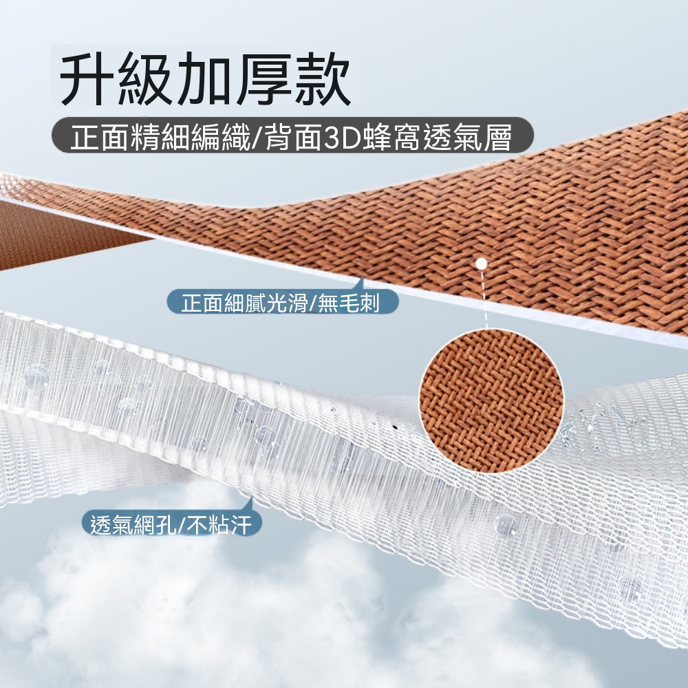 遠夢 雅麻涼蓆 雙用席 宿舍 單人席子 雙面涼蓆 夏天家用 仿藤席 150CM×200CM