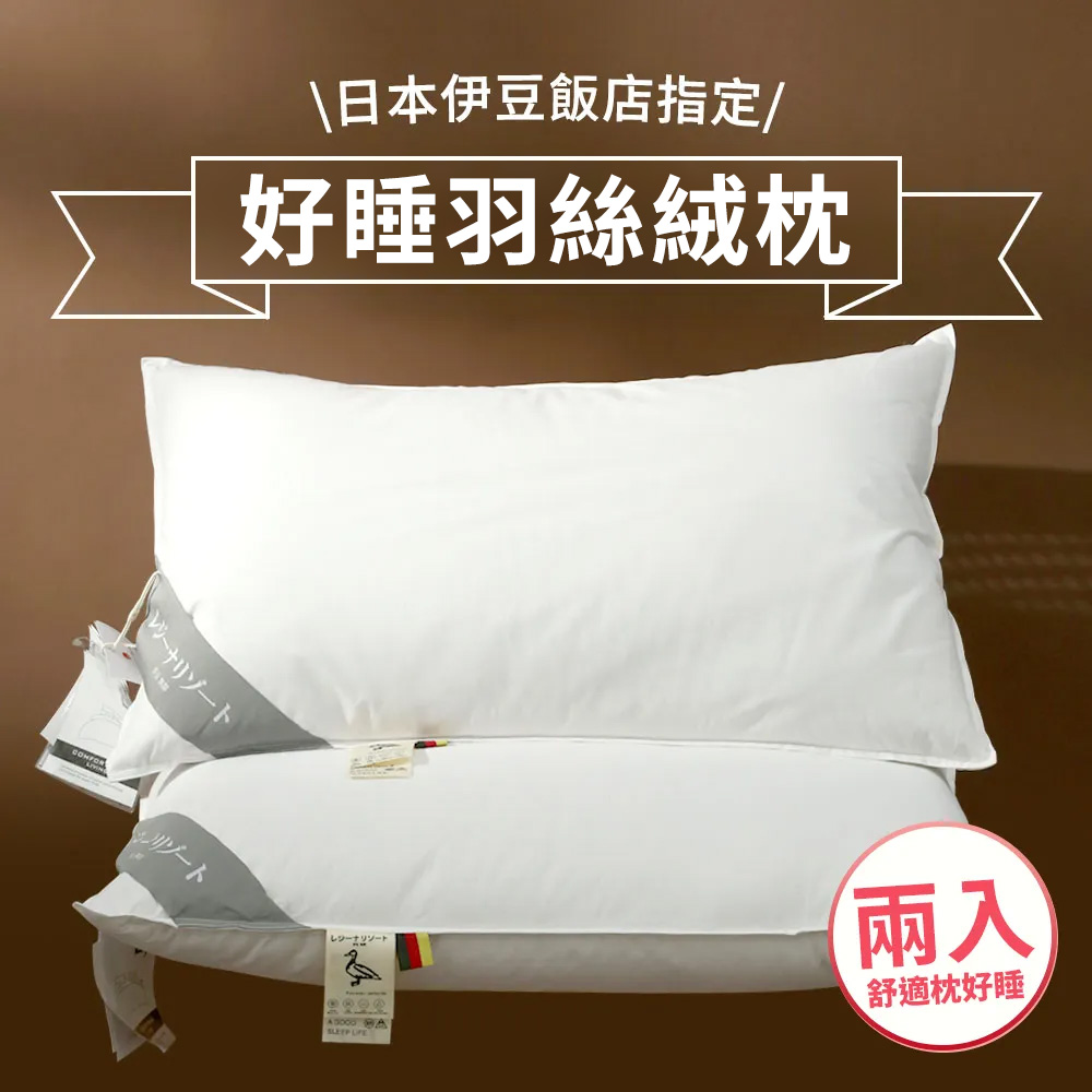 【House+】日本伊豆飯店指定枕頭 好好睡枕芯 羽絲絨枕頭 2入組