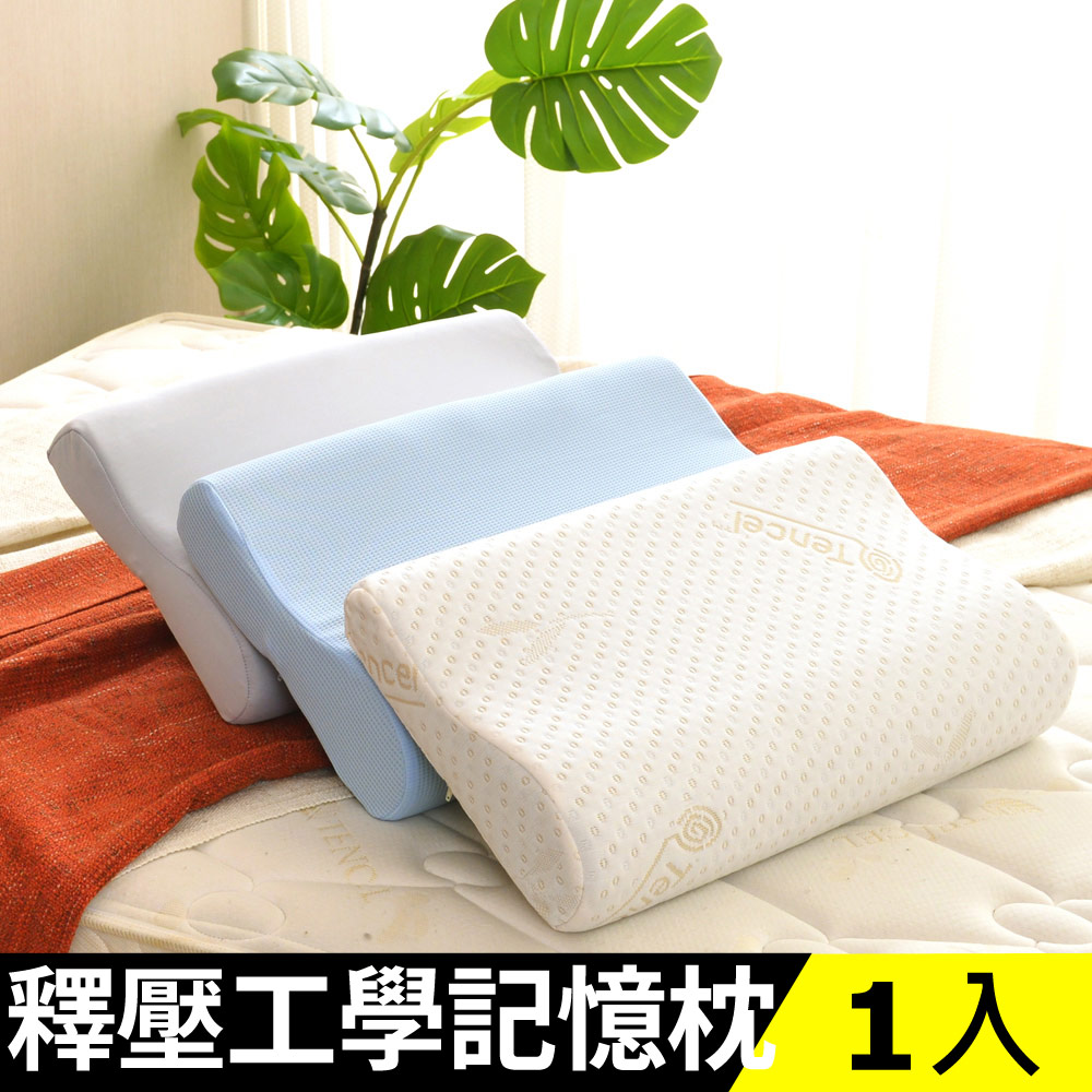 LooCa 釋壓工學記憶枕1入 (抗菌/吸濕排汗/天絲-三款任選)