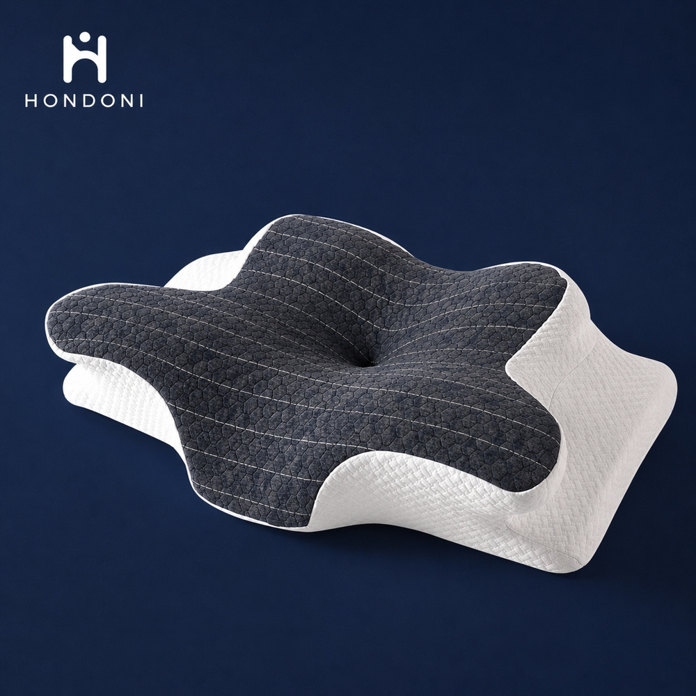 HONDONI 日式7D人體工學設計 深睡式記憶護頸碟型止鼾枕 (高枕無憂)Z7-BK石墨黑