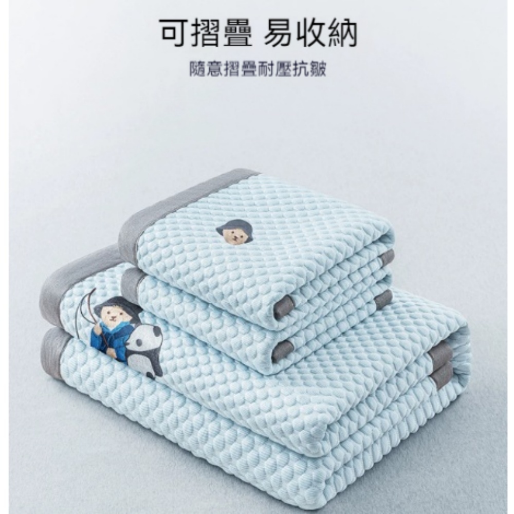 YUCN 裕川 床笠款 藍 200*220cm 冰豆豆涼席 冰絲席 夏季單雙人床笠款席子