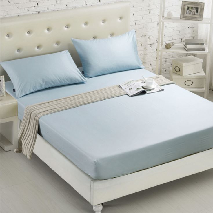 單人素色單件床包-淺藍色 120*200cm