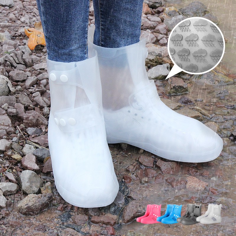 一體式全防水軟膠雨鞋套 4色可選 防水防滑耐磨戶外雨具雨靴 雨天雨季