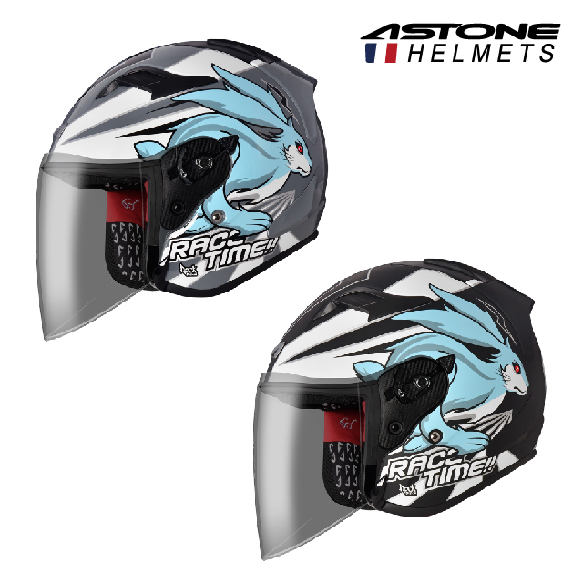ASTONE DJR BM2 龜兔賽跑 平黑/白 半罩式安全帽