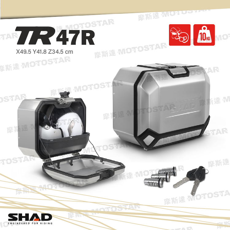 SHAD TR47 R 鋁合金側箱 SHAD鋁箱 機車側箱 側箱 機車置物箱 摩托車行李箱 機車鋁箱【西班牙進口】