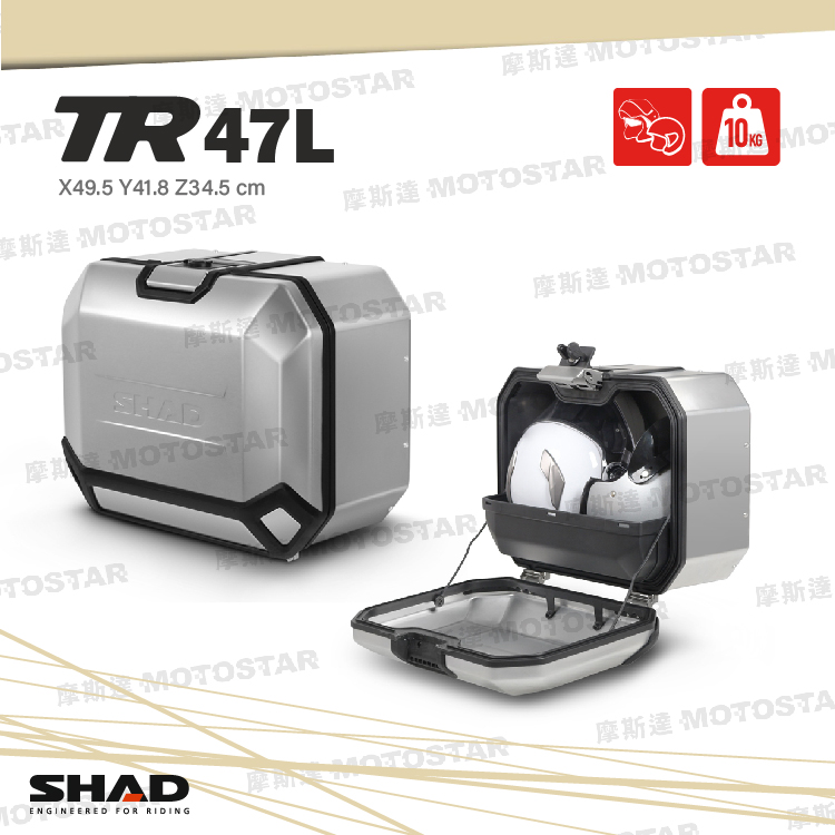 SHAD TR47 L 鋁合金側箱 SHAD鋁箱 機車側箱 側箱 機車置物箱 摩托車行李箱 機車鋁箱【西班牙進口】