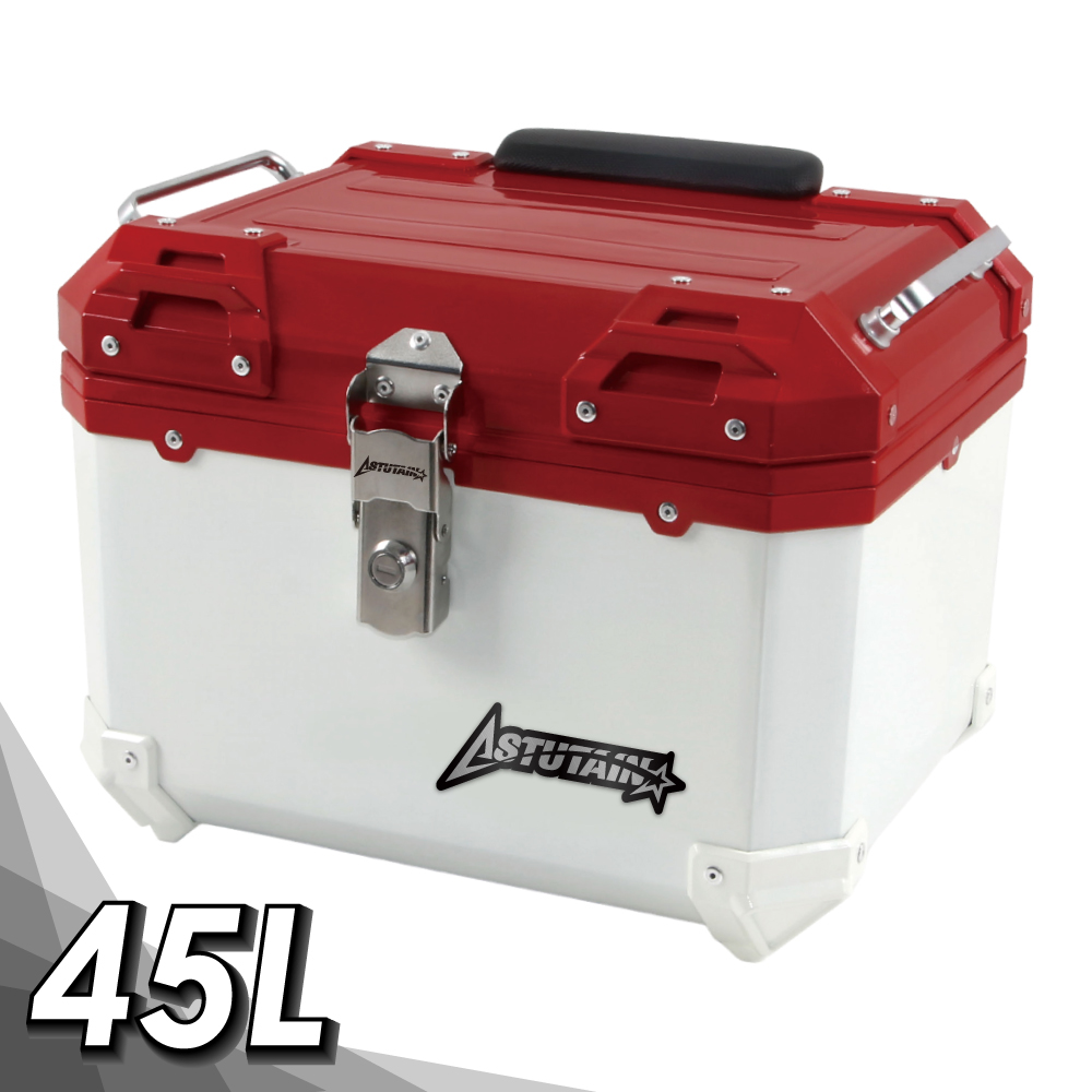 Astutain 阿斯圖坦 【Astutain】阿斯圖坦 45L 塑合金烤漆車尾箱 機車後箱 機車後備箱 機車置物箱 機車行李箱(可樂紅)