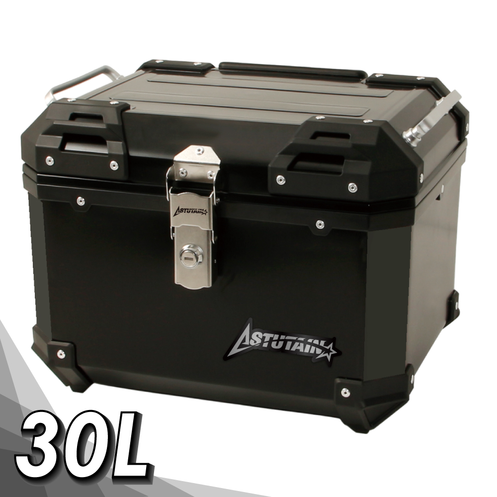 Astutain 阿斯圖坦 【Astutain】阿斯圖坦 30L 塑合金烤漆車尾箱 機車後箱 機車後備箱 機車置物箱 機車行李箱(黑)