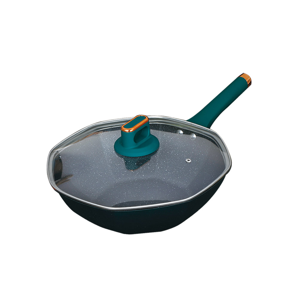 鵝頭牌 麥飯石八角不沾深炒鍋32cm CI-3200