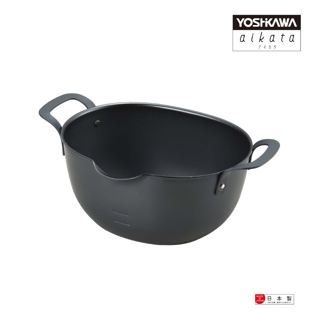YOSHIKAWA aikata橢圓形深純鐵油炸鍋20cm(滿水量2.2L)IH兼容 PD3023日本製