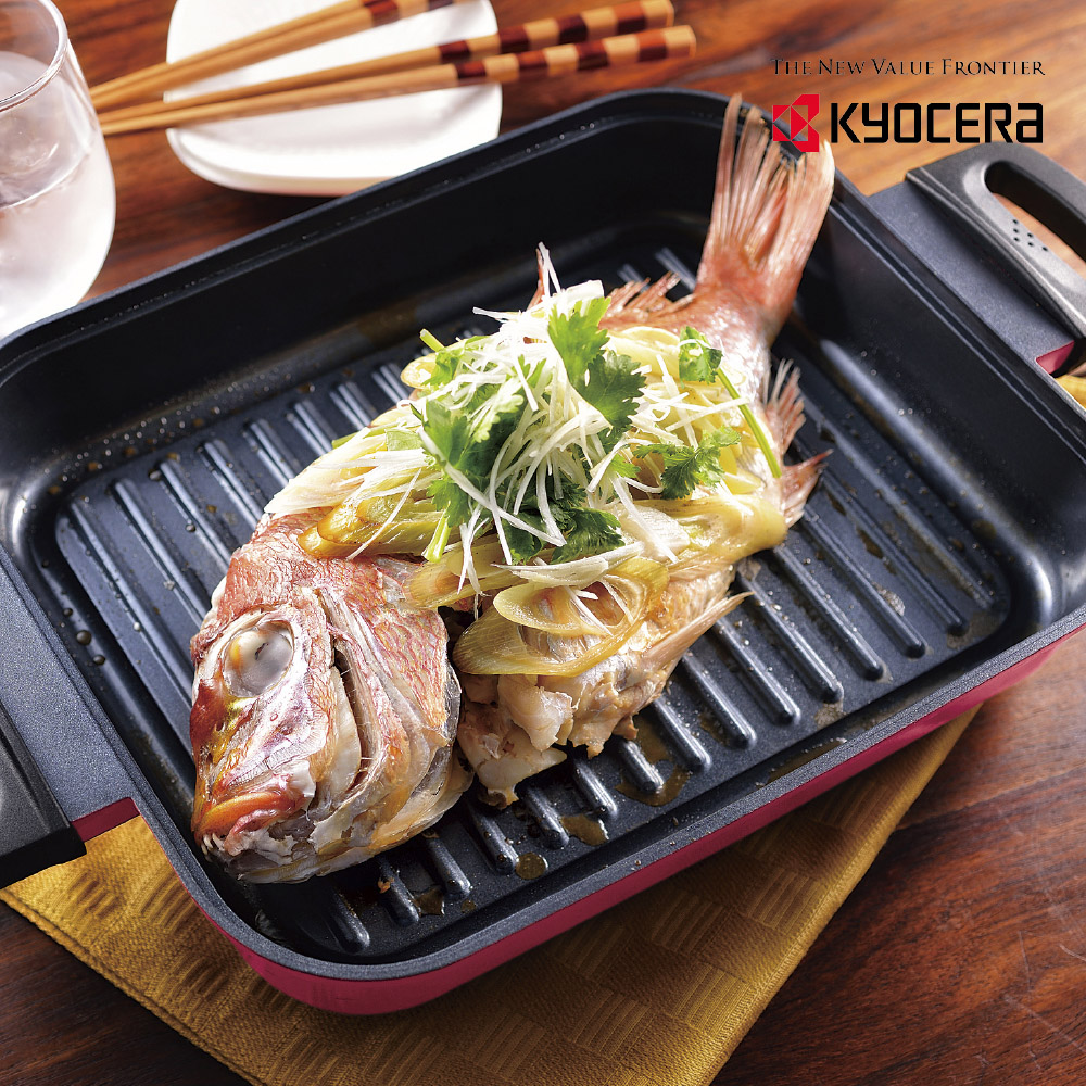 KYOCERA 京瓷 日本陶瓷塗層蒸烤盤(附蓋)