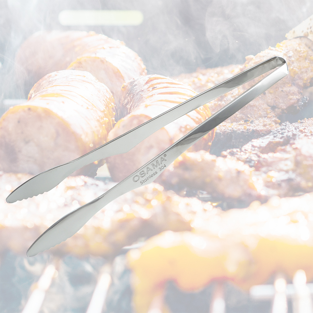 王樣 【一品川流】OSAMA 日式304不鏽鋼燒烤夾-大-28cm-3支 (可當食物夾)