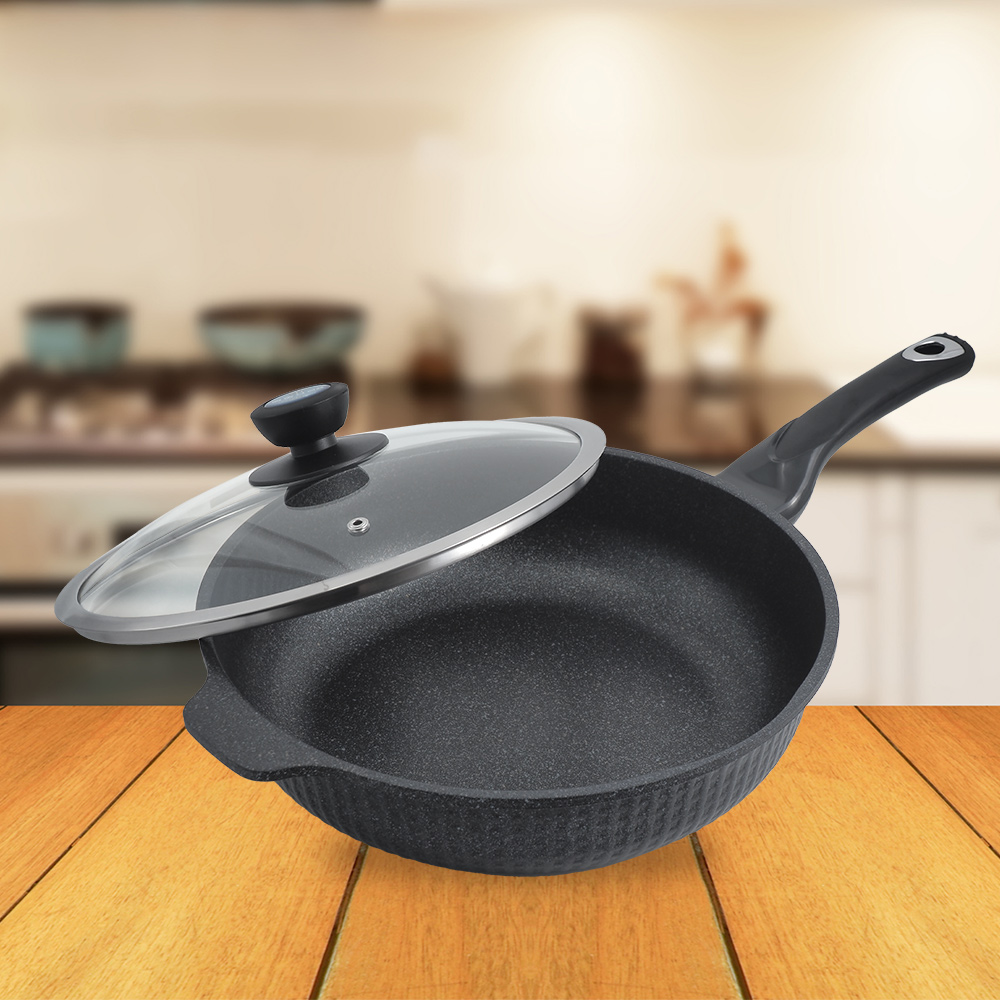 一品川流】PERFECT 韓國石墨烯IH不沾深型平底鍋-32cm (附玻璃蓋