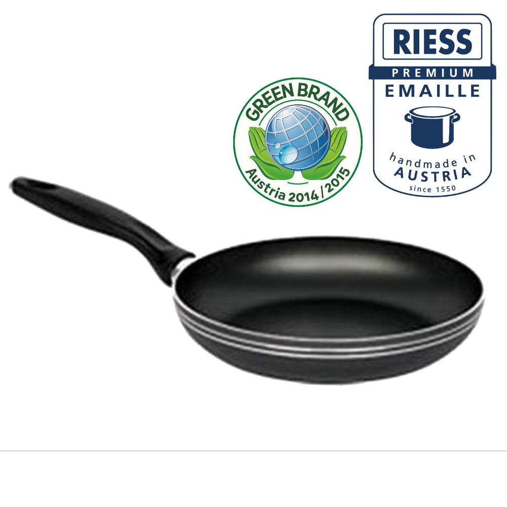 RIESS 奧地利國寶單柄雙環單柄不沾平底鍋28CM(黑)