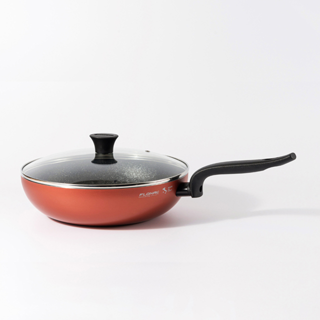FLONAL 【 芙諾納】Pepita Granit/不沾單手炒鍋附玻璃蓋/28CM(100%義大利製造)