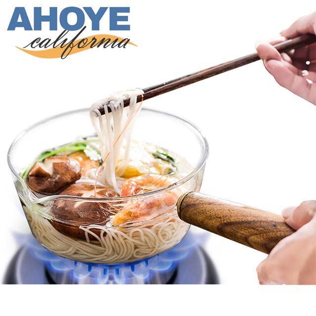 AHOYE 可加熱玻璃牛奶鍋15cm-600mL 湯鍋 泡麵碗