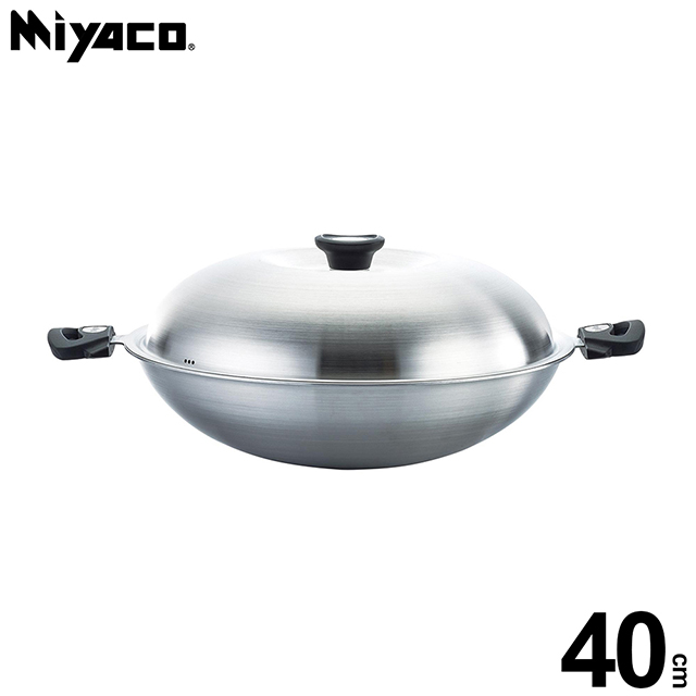 MIYACO 米雅可 316不銹鋼網紋不沾炒鍋 40cm