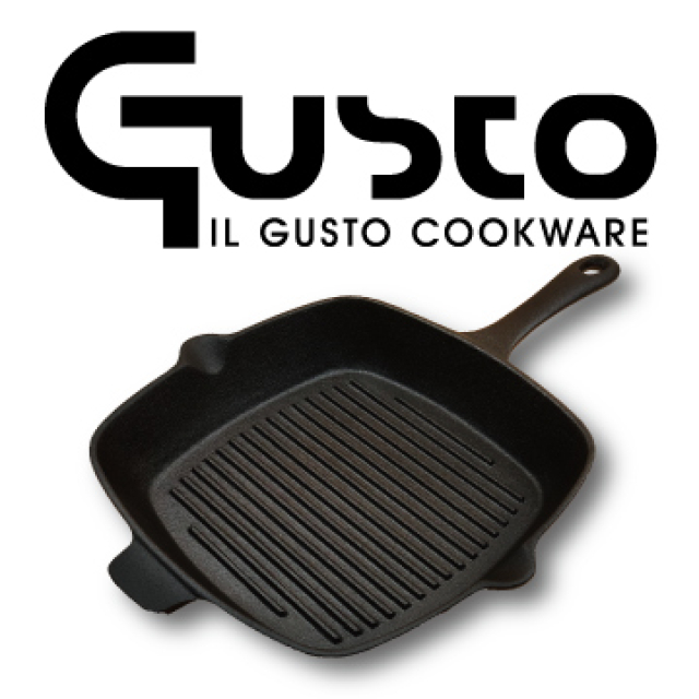 【GUSTO】鑄鐵無塗層炙燒紋煎盤
