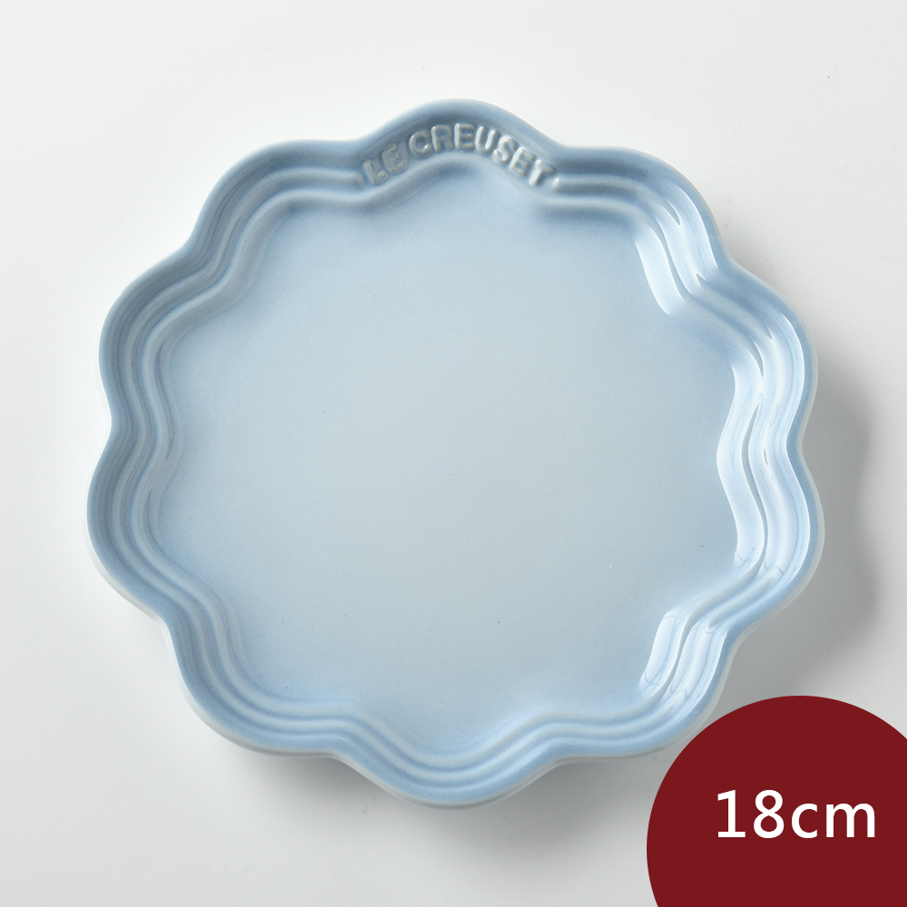 LE CREUSET 蕾絲花邊盤 18cm 海岸藍