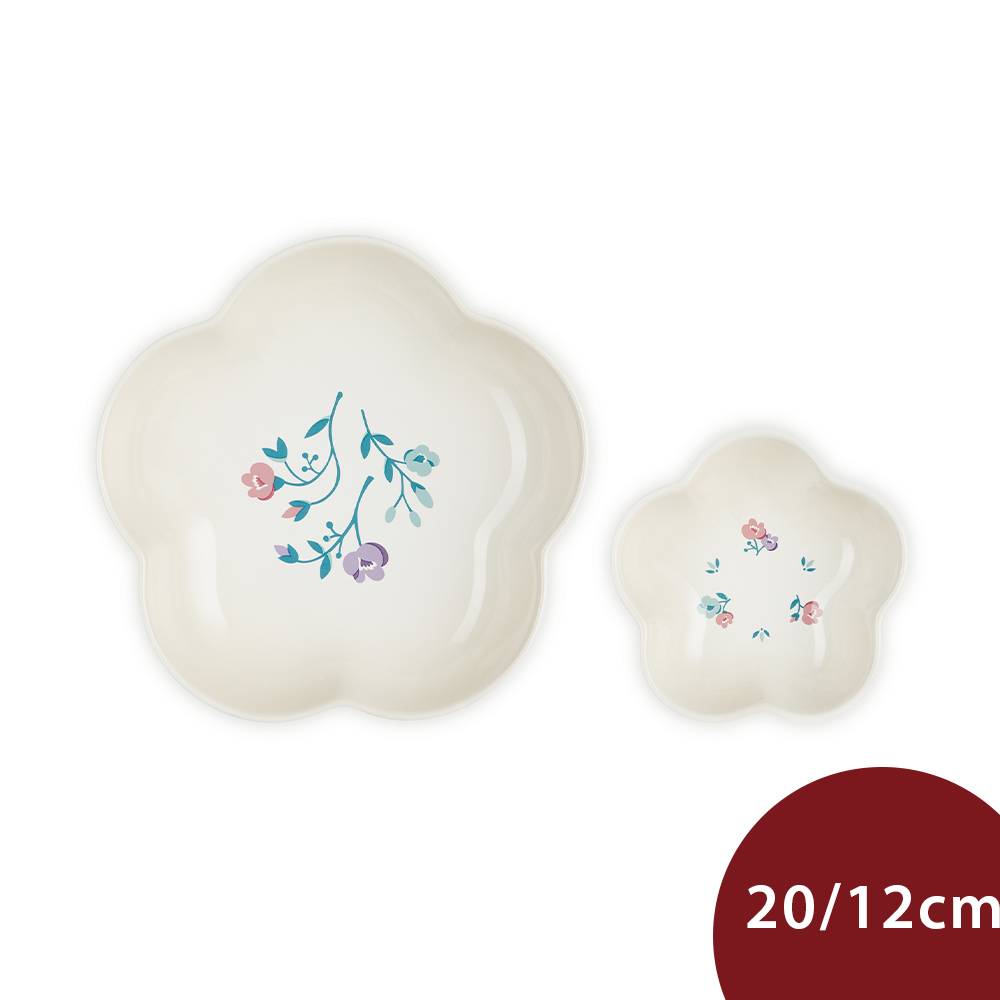 LE CREUSET Le Creuset 南法花語系列 花型深盤 12/20cm 2入 蛋白霜