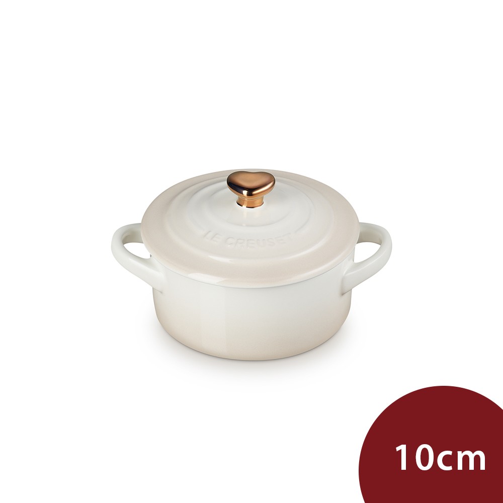  Le Creuset 迷你圓形烤盅 蛋白霜 心型金頭