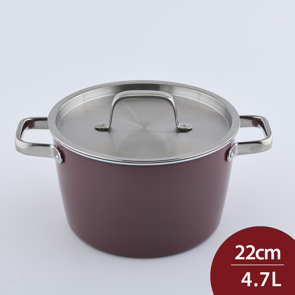 WMF FUSIONTEC 水滴型高身燉鍋 (含蓋) 22cm 4.7L 石英玫瑰 湯鍋 不鏽鋼鍋 雙耳鍋
