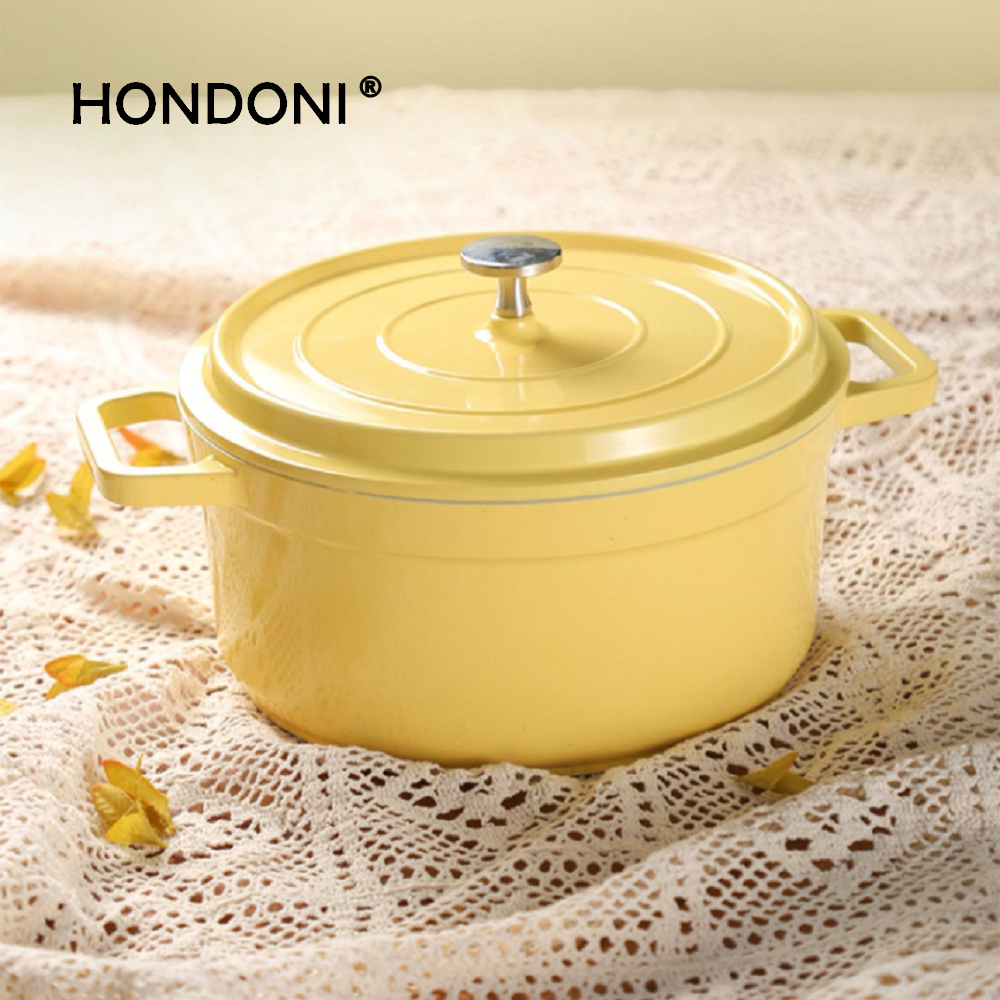 HONDONI 新一代陶瓷琺瑯鍋雅典黃KI-YA(贈防燙三角帽)（其他規格）