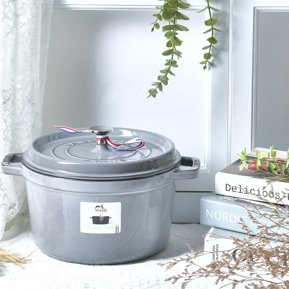 Staub 高深圓形鑄鐵鍋湯鍋燉鍋鑄鐵鍋24cm 4.7L 全色系- PChome 24h購物