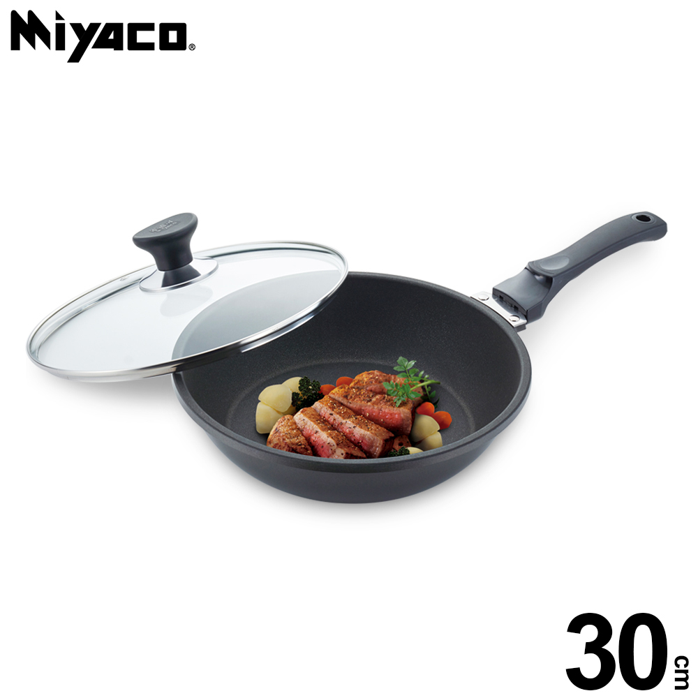 MIYACO 米雅可 遠紅外線陶瓷不沾平底鍋 30cm(附蓋)